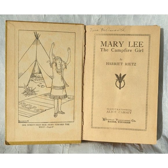1917 Mary Lee The Campfire Girl Harriet Rietz Antique Book Hardcover Illustrated - Picture 2 of 13